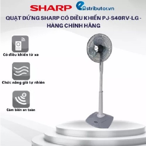 Quạt Đứng Sharp Có Điều Khiển PJ-S40RV-LG - Hàng Chính Hãng