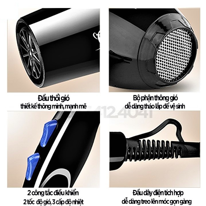 MÁY SẤY TÓC 2 CHIỀU - TẶNG 5 PHỤ KIỆN NGÀNH TÓC CÔNG SUẤT MẠNH