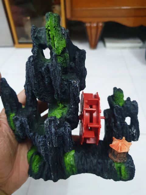 CẢNH NÚI BÁNH QUAY TRANG TRÍ HỒ CÁ NON BỘ 14x7x5cm