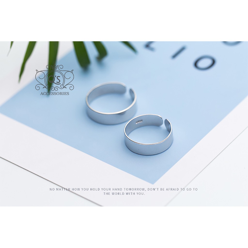 Nhẫn bạc trơn bản to nhẫn cặp đôi nam nữ bản rộng 5mm S925 MINIMAL Silver Ring QA SILVER - KÈM ẢNH THẬT