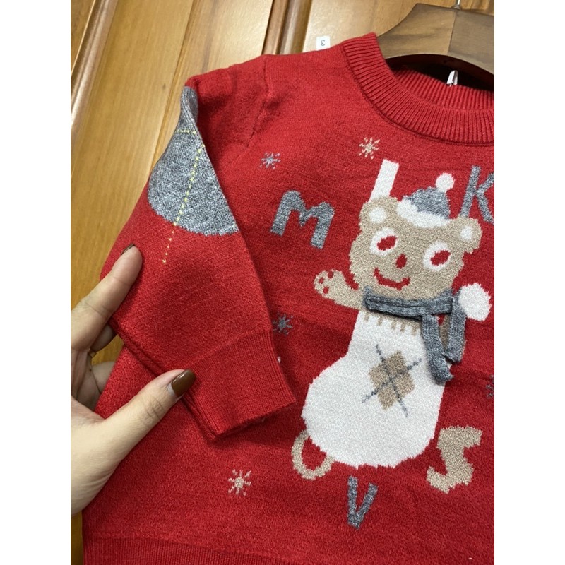 Áo Len Noel Size 80-120(8-20kg), Áo Len Giáng Sinh Cho Bé 1-5 tuổi