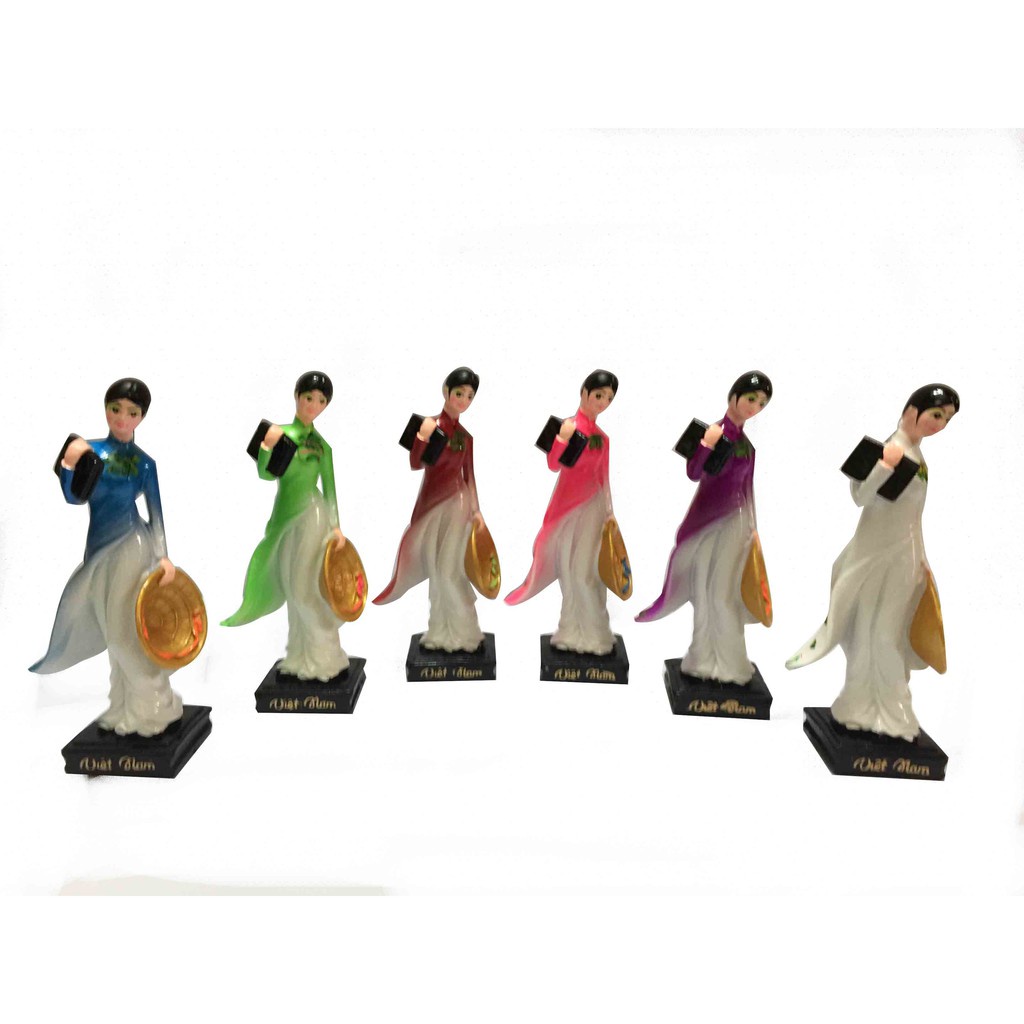 Tượng cô gái nữ sinh áo dài Việt Nam - Size Trung - 16cm