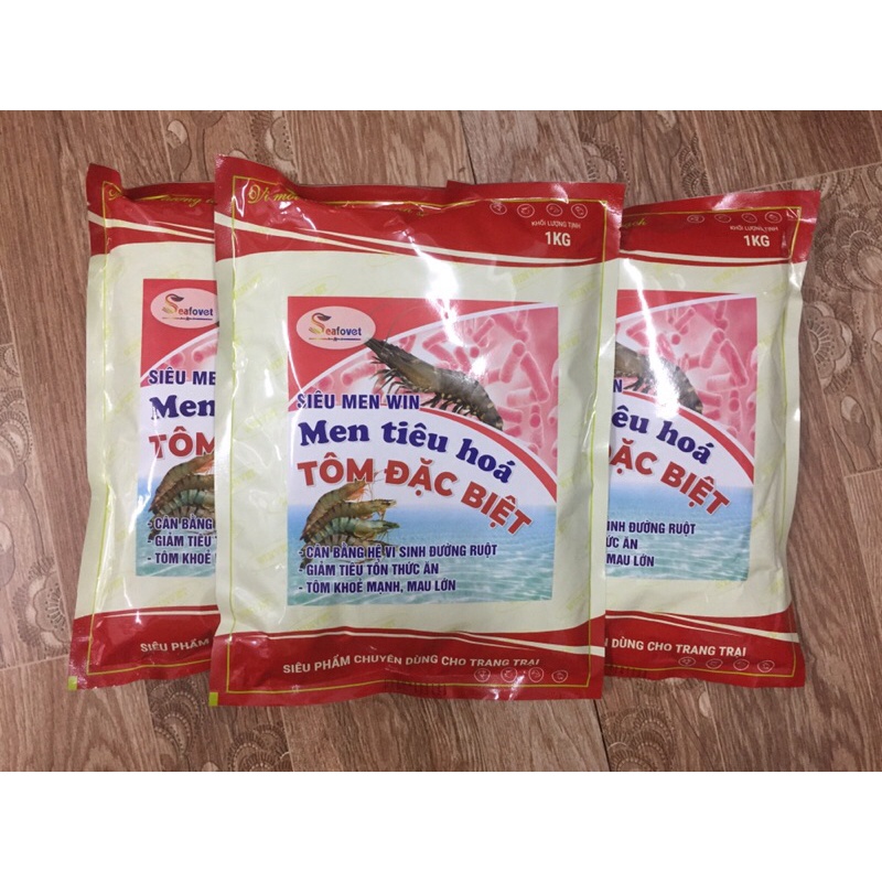 Men tiêu hoá tôm đặc biệt 1kg. Hỗ trợ tiêu hoá tối ưu, hấp thu thức ăn tốt, giảm bệnh đường ruột. tăng trọng nhanh