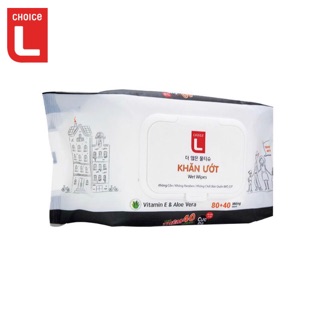 Khăn ướt cực đã choice l lotte 120 miếng
