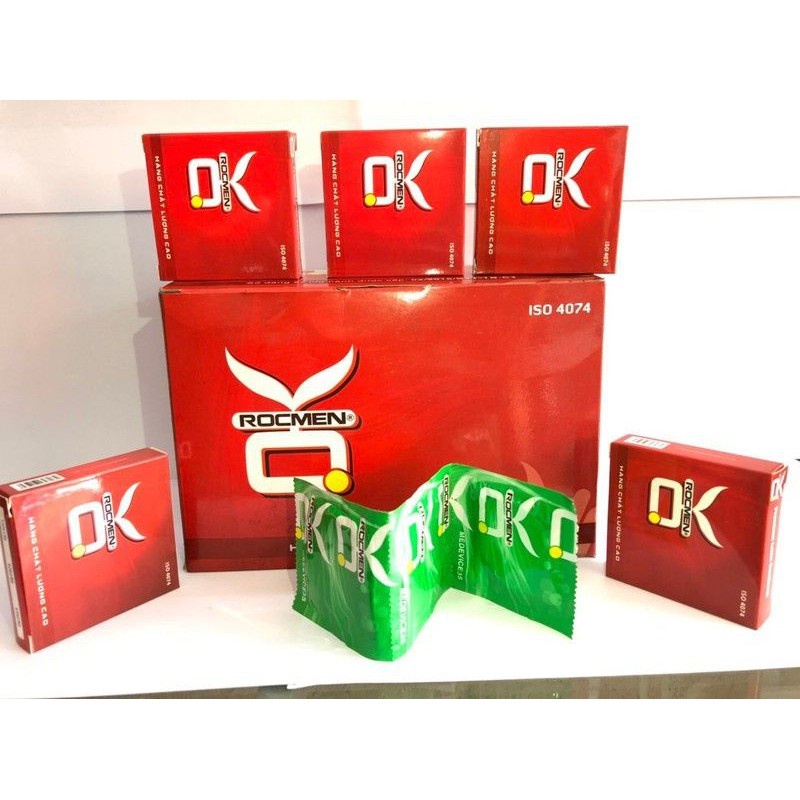 Bao cao su OK gia đình 144 cái giá rẻ Rocmen hương dâu - hương bạc hà - không mùi tuỳ chọn siêu tiết kiệm