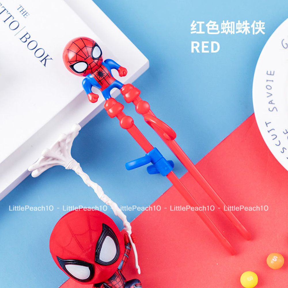 Đũa tập ăn dặm tay phải hình người nhện Spiderman và Captain nổi 3D cho bé trai