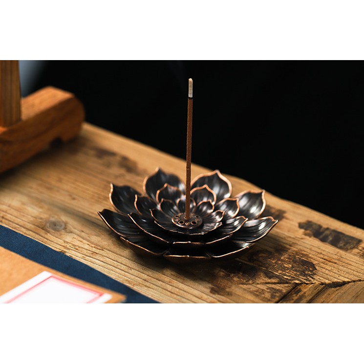 Đế hoa sen trụ cắm nhang vòng ,nhang cây, trầm nụ thắp hương để lư trầm phụ kiện thác khói