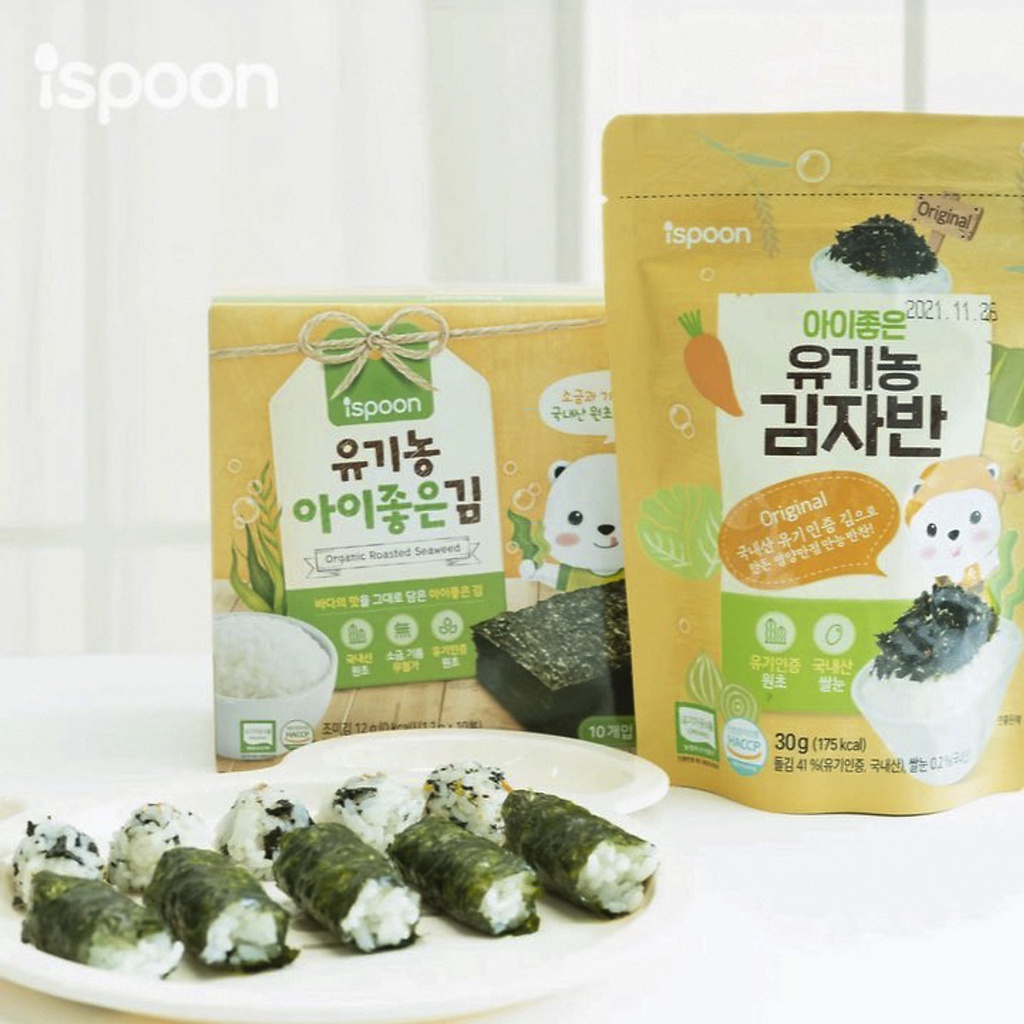 Rong biển rắc cơm hữu cơ Ispoon Hàn Quốc gói 30g