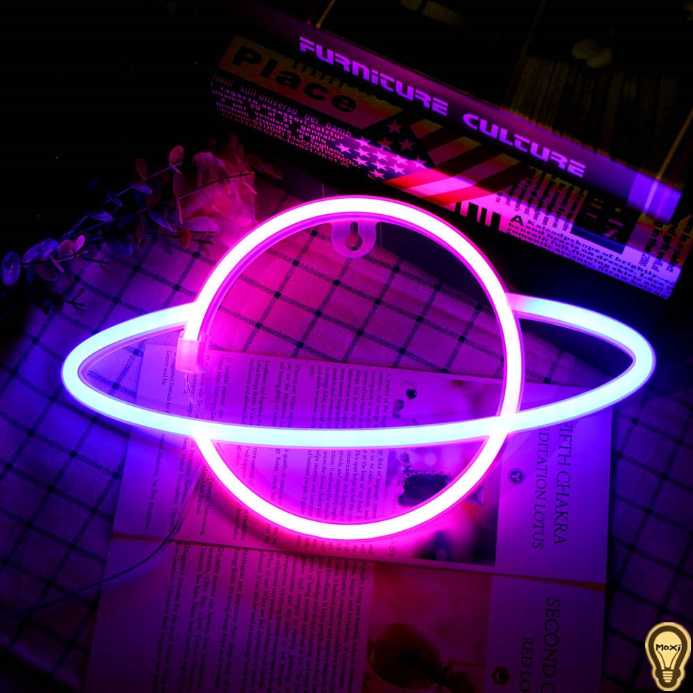 Đèn LED chữ neon hình Hành Tinh Vũ Trụ  trang trí làm đèn decor phòng ngủ quán MOXI