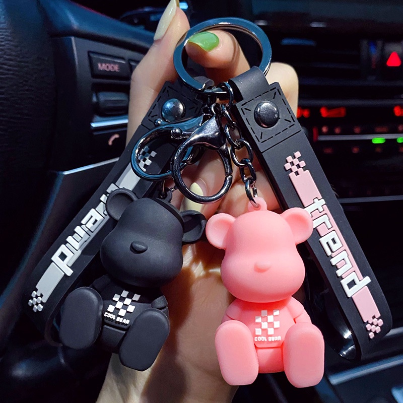 Móc khóa gấu bearbrick ngồi dễ thương nhiều màu sắc dùng làm móc túi balo túi xách quà tặng bạn bè người thân -TH20
