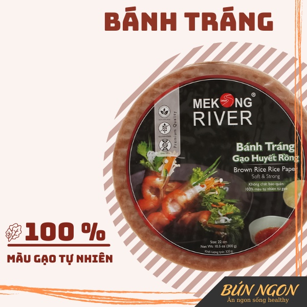 Bánh Tráng Gạo Lứt Huyết Rồng/ Bánh Tráng Nghệ/Bánh Tráng Củ Dền/ Bánh Tráng Trắng Mekong River Safoco 300g