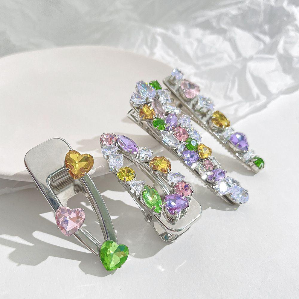 Kẹp Tóc Mỏ Vịt Rỗng Màu Ngà Thiết Kế Hình Học Đơn Giản Cho Nữ