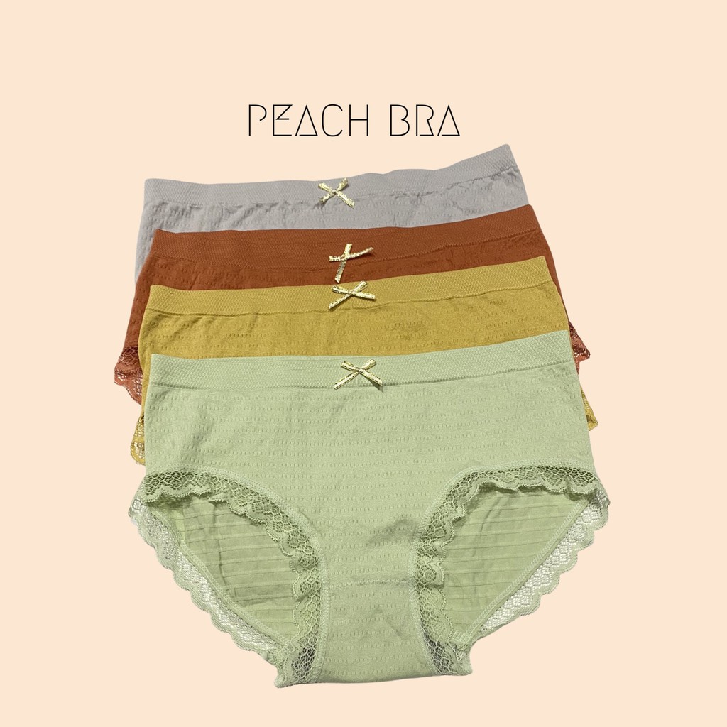 Quần lót nữ cotton kháng khuẩn Peach bra viền ren dễ thương co dãn siêu thấm hút phù hợp