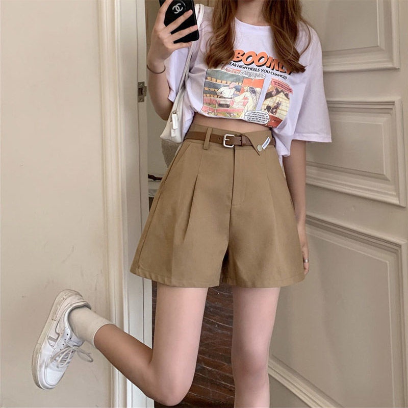 Quần Short Lưng Cao Ống Rộng Phong Cách Hàn Quốc Mẫu Mới Thời Trang Mùa Hè Cho Nữ