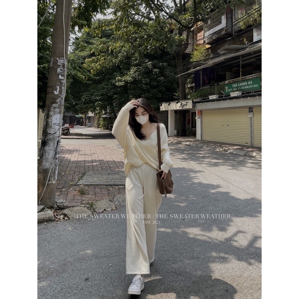 (Kèm CLIP THẬT) Áo len dài tay vạt chéo QC loại 1 | BigBuy360 - bigbuy360.vn