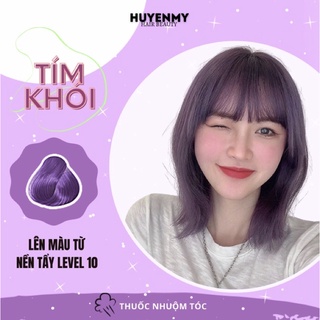 Thuốc Nhuộm Tóc TÍM KHÓI tặng kèm găng tay,trùm tai ni lông tiện lợi