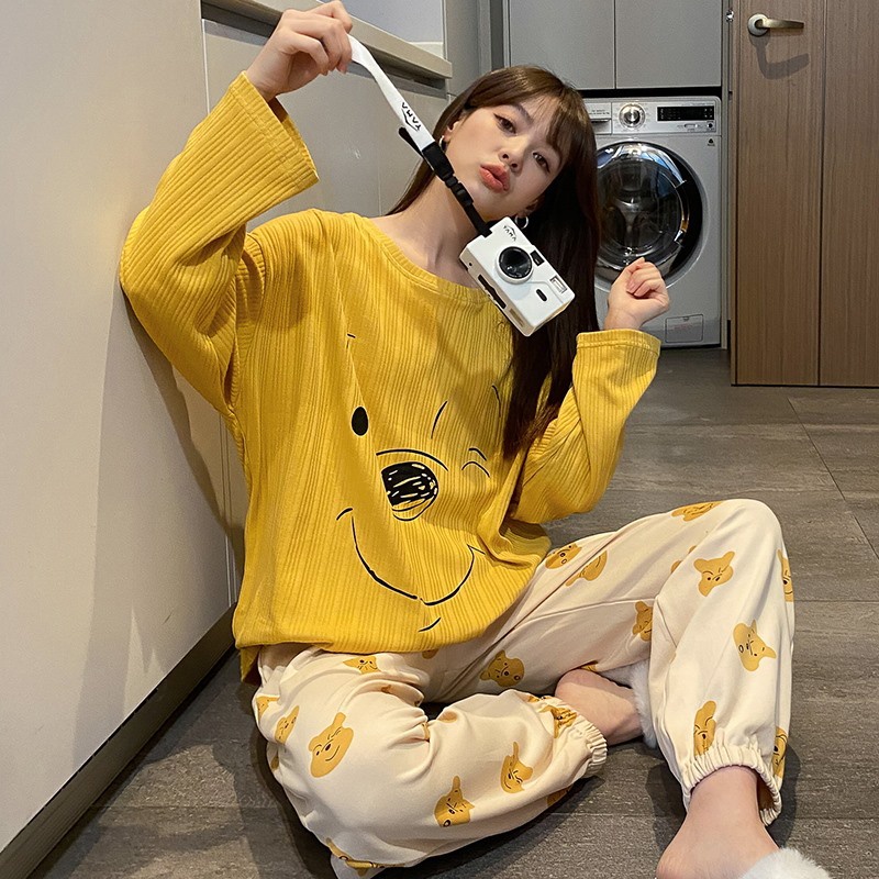 Đồ bộ pijama nữ mặc nhà cotton cao cấp tay dài siêu cute dễ thương – CTD1