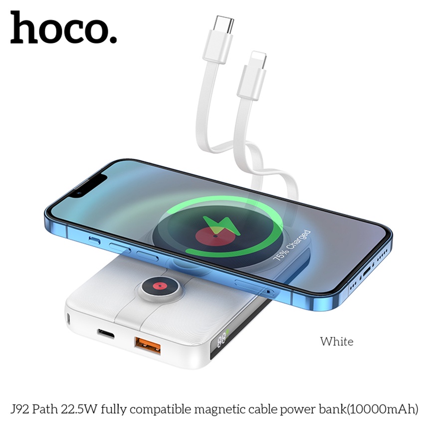 Pin sạc dự phòng Hoco J92 10000mah sạc nhanh 22.5W hỗ trợ sạc không dây có led báo dùng cho các thiết bị BH 12 tháng