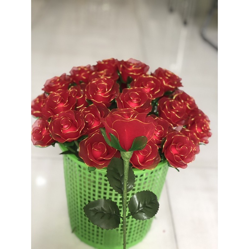 Hoa hồng vải voan thủ công