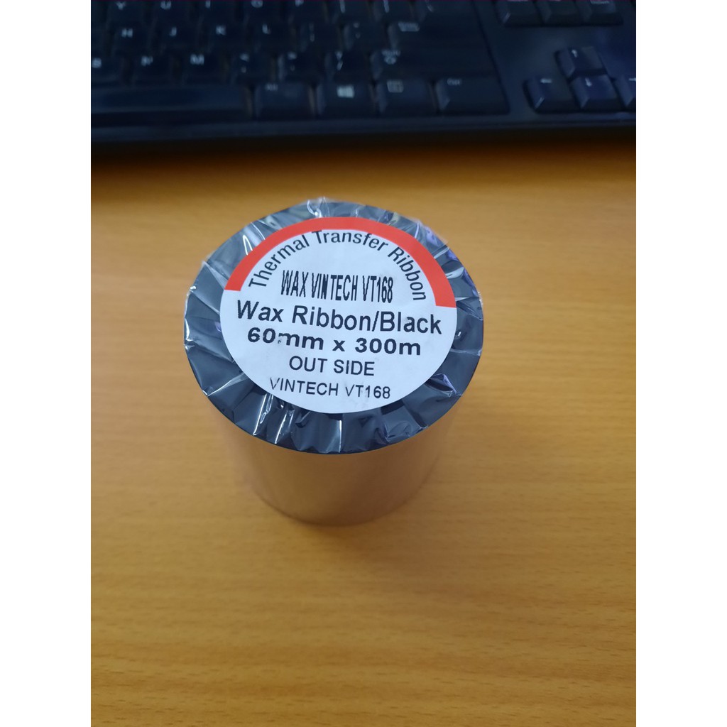 Mực in mã vạch Vintech Wax Resin VT168, kích thước 60mmx300m
