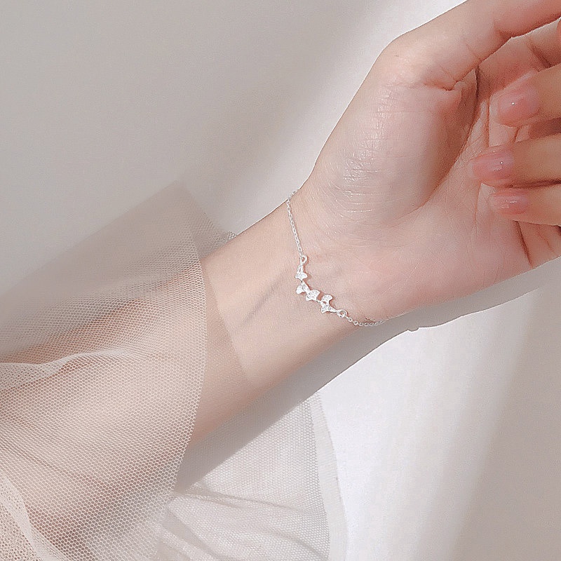 ✨✨Vòng Tay Mạ Bạc Hình Chiếc Lá Thời Trang Cho Nữ