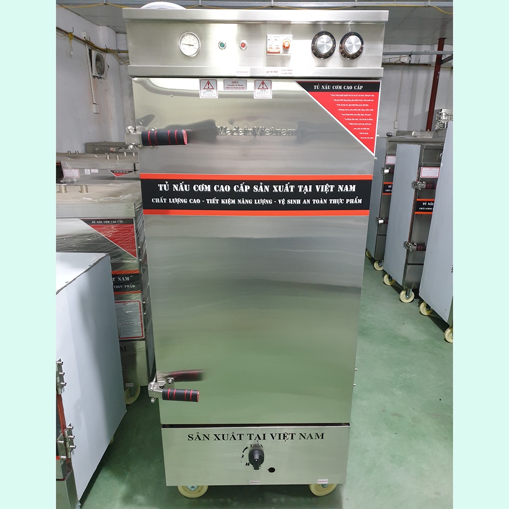 Tủ cơm công nghiệp dùng gas và điện 12 khay