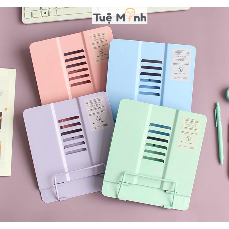 Giá đỡ kẹp sách kim loại Pastel K30 chống cận thị, giữ ipad, điện thoại để bàn