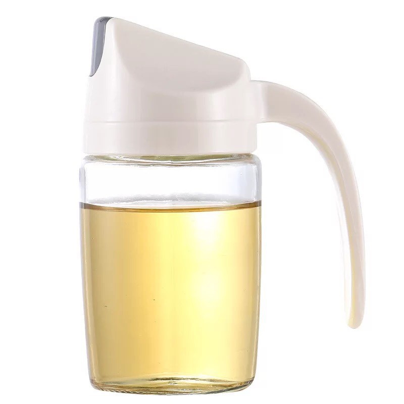 Chai đựng dầu ăn, nước mắm thủy tinh 300ml cao cấp tự động mở nắp khi rót