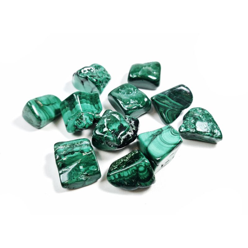 Tumbled Malachite  tự nhiên thanh tẩy Tarot, làm handmade, reiki healing, sưu tầm trưng bày...