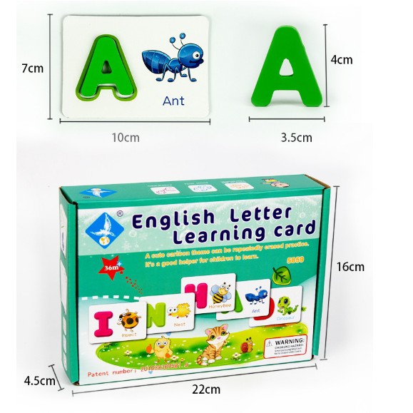 Thẻ học tiếng anh - English Letter Learning Card (26 chữ cái + thẻ + bút lông viết)