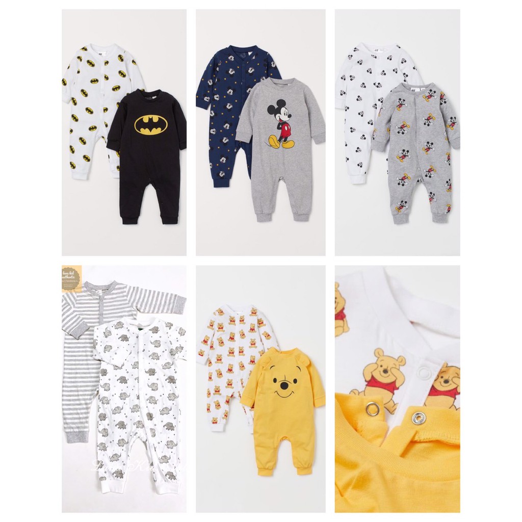 Set 2 pyjama trẻ em bé trai - Size từ 2 tháng đến 2 tuổi - Cam kết 100% HM Authentic