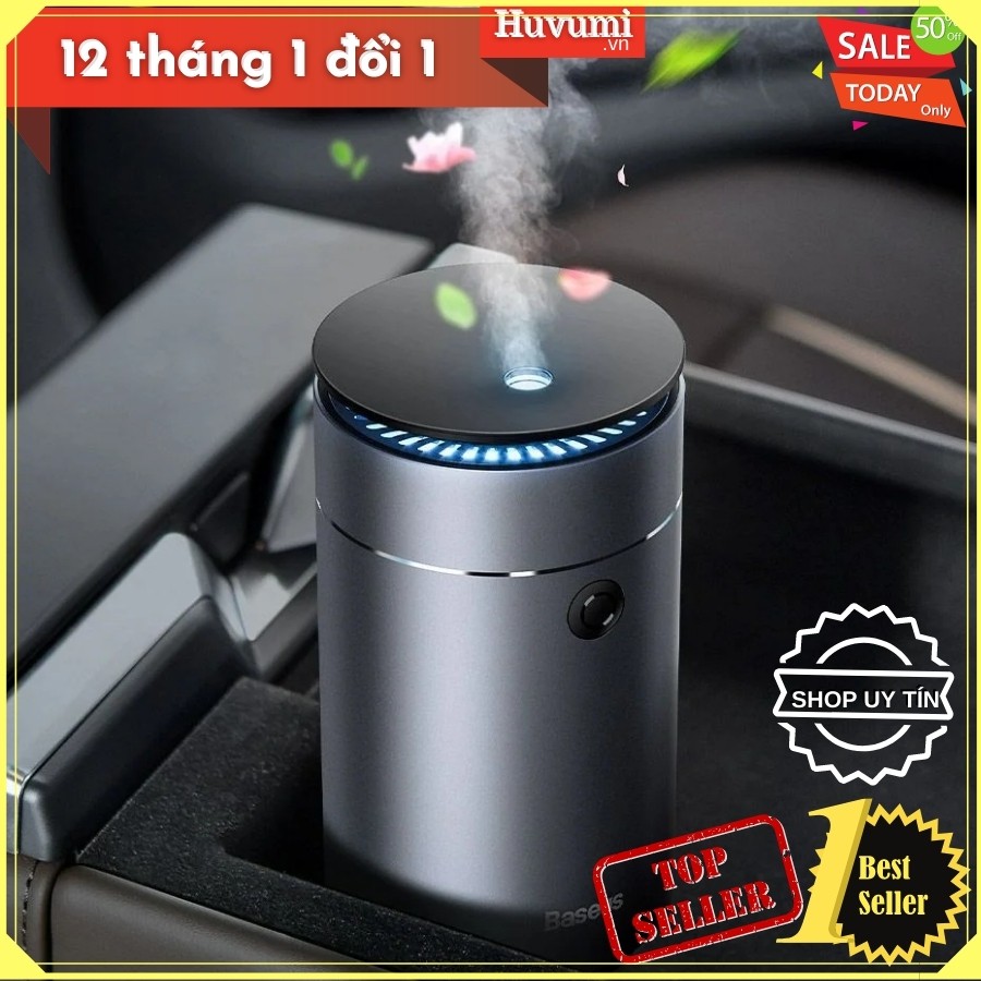 [Chính Hãng-Sẵn] Máy phun sương tạo ẩm mini 75ml dùng cho xe hơi Baseus, nguồn điện 5V, dùng tẩu sạc hoặc cổng USB LV811