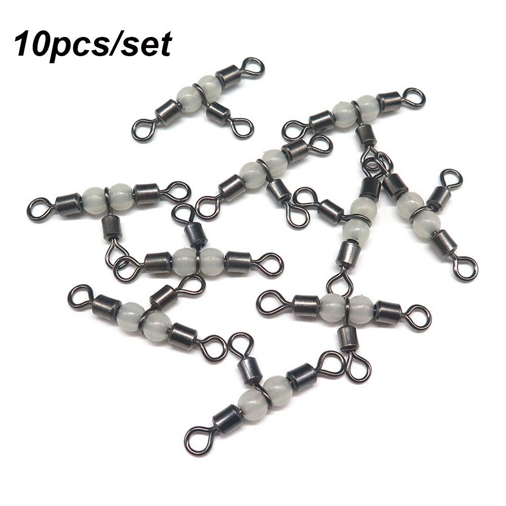 Set 10 Phụ Kiện Chia Dây Câu Cá 3 Chiều Bằng Đồng Thau Siêu Bền Phát Sáng Chất Lượng Cao