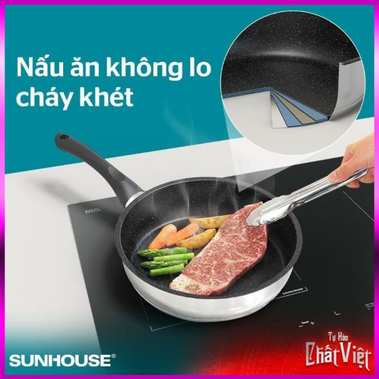 HÀNG CHÍNH HÃNG CHẢO TỪ INOX CAO CẤP 5 ĐÁY SUNHOUSE IN20M4