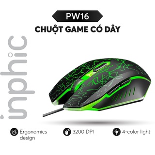 Chuột Game Có Dây INPHIC PW16 Hỗ Trợ Tối Đa 3200 DPI 6 Phím Macro Tùy Chỉnh