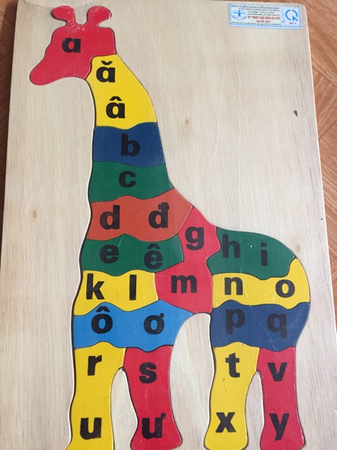 Tranh ghép gỗ học chữ hình Hươu cho bé từ 3-6 tuổi