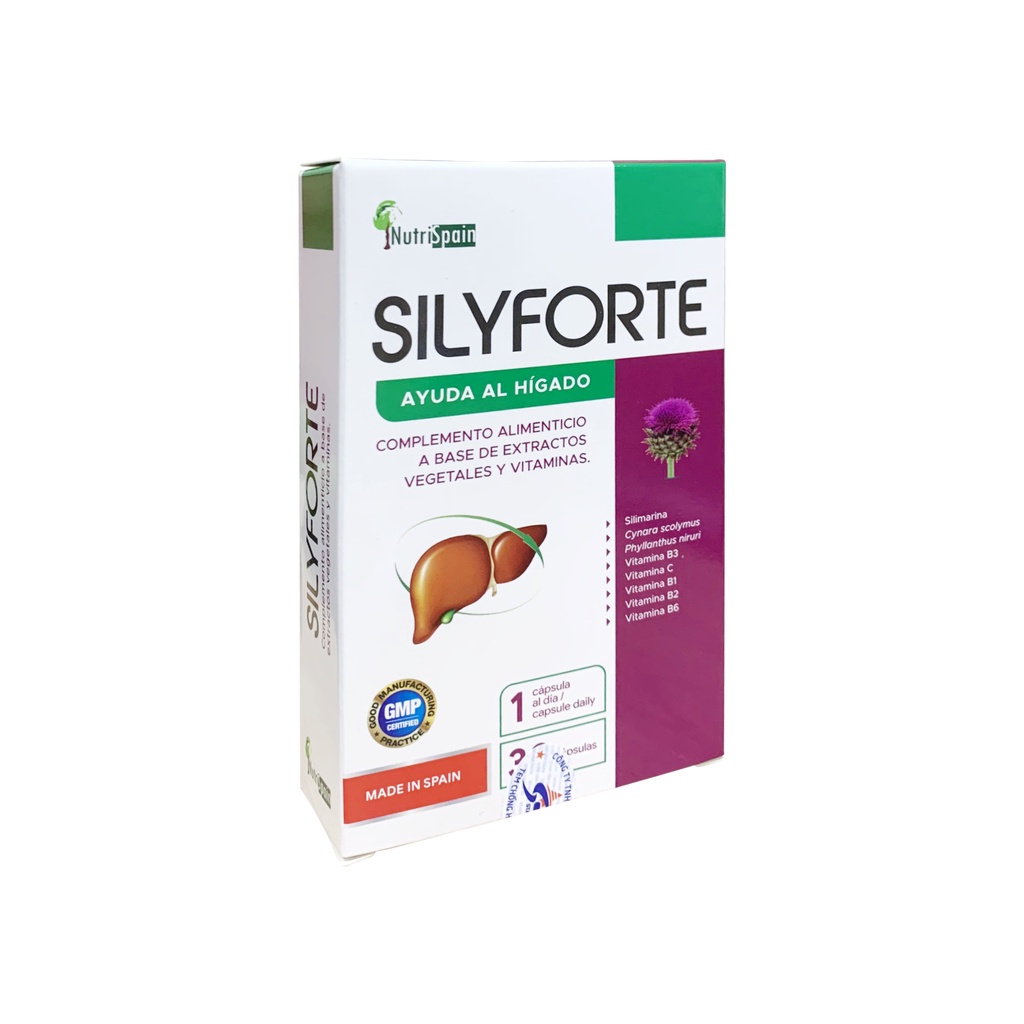 Viên Uống Atiso Hỗ Trợ Giải Độc Gan Bảo Vệ Gan Khỏe Mạnh SilyForte Xuất Xứ Tây Ban Nha - Hộp 30 Viên