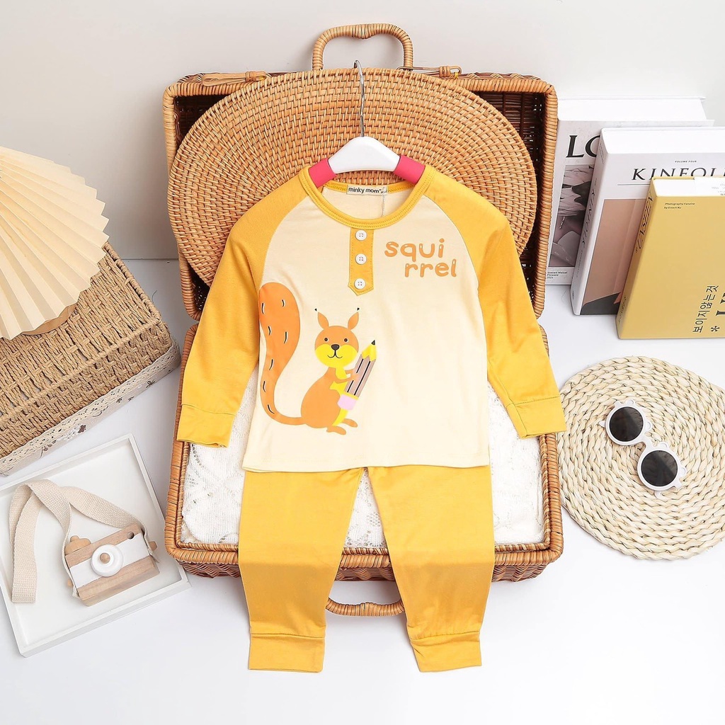 Đồ Bộ dài tay thun lạnh, quần áo trẻ em dài tay thu đông cho bé trai be gái hang chuẩn loại 1 vải Sài Gòn