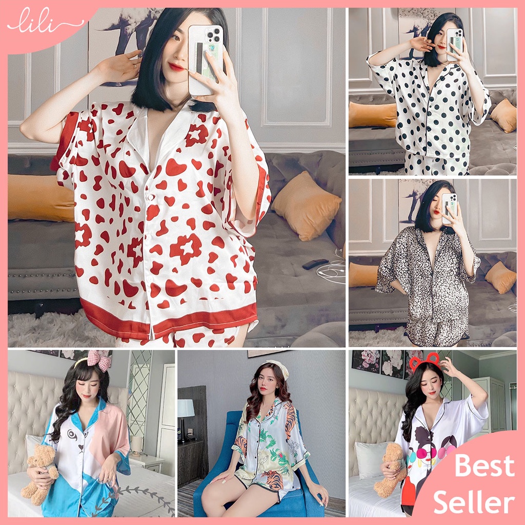 Tổng hợp Đồ bộ nữ pijama mặc nhà quần dài, đùi tay lửng cánh dơi chất liệu Mango freesize | BigBuy360 - bigbuy360.vn