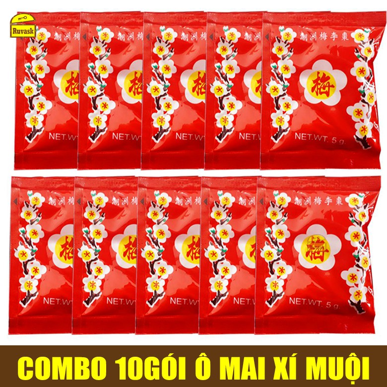 [COMBO 10GÓI] Ô Mai Xí Muội Hoa Đào Tuổi Thơ Thái Lan - Kẹo Xí Muội Hoa Mai, Kẹo Ô Mai, Xí Muội Chua Ngọt - Ruvask