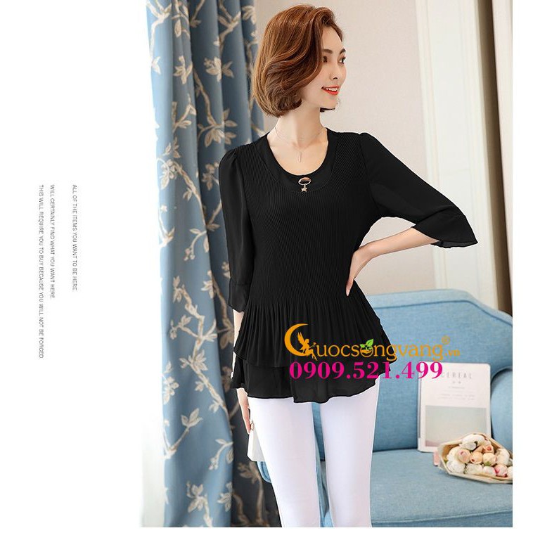 Áo sơ mi nữ tay loe áo kiểu big size GLA120 Cuocsongvang