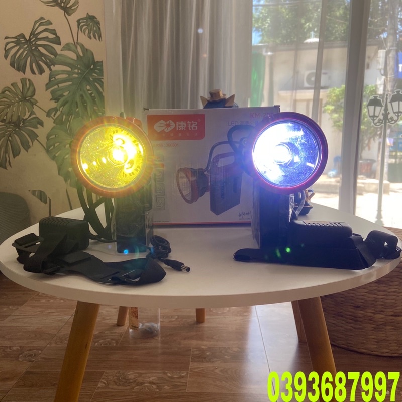 Đèn pin đội đầu ắc quy rời Domoda KM-205 siêu sáng - 2 loại ánh sáng Trắng và Vàng