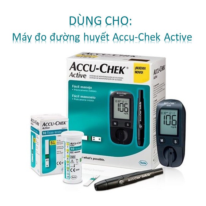 Que thử đường huyết AccuCheck Active 25/50 que