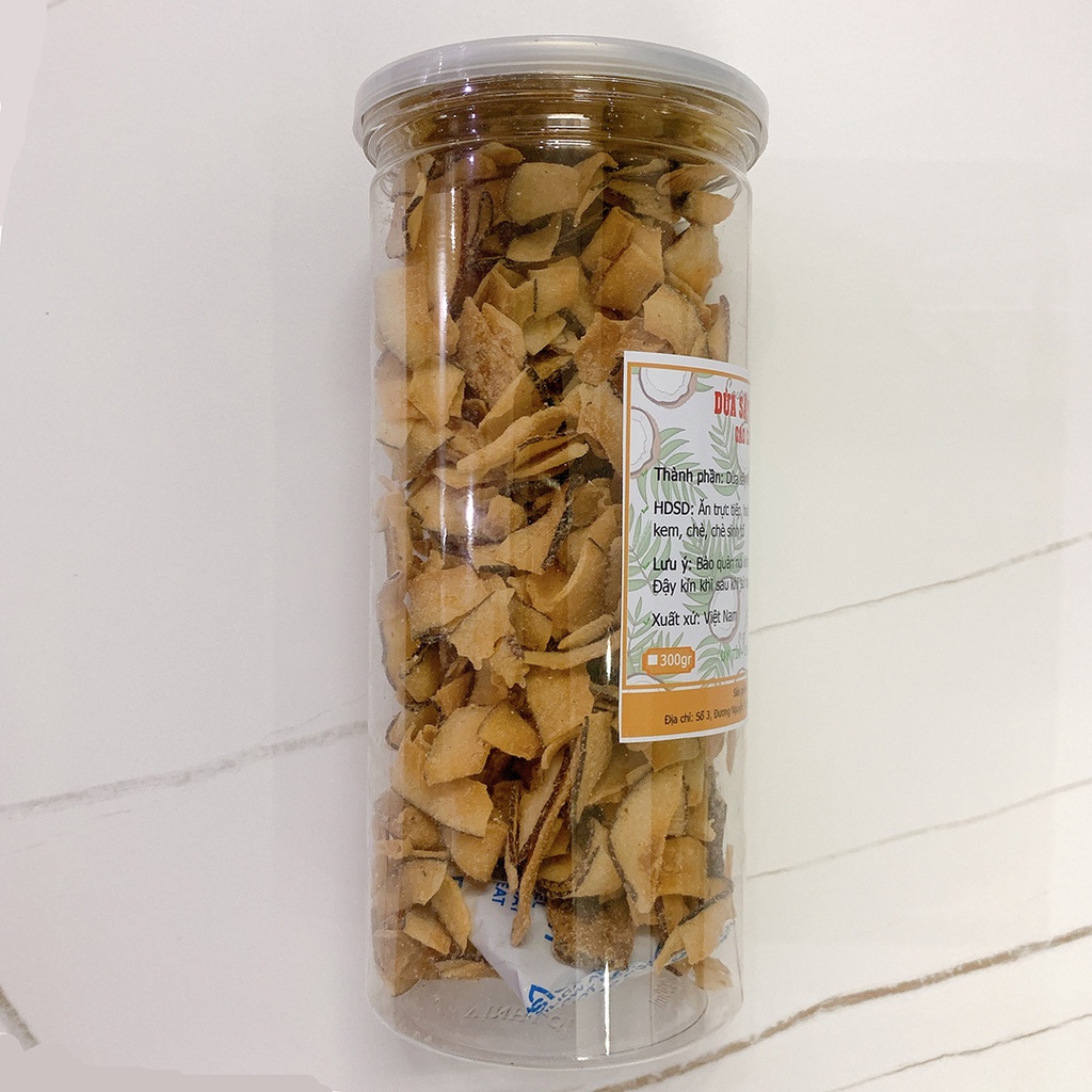 Dừa khô sấy giòn thơm ngon ăn vặt healthy đặc sản Việt Nam Bến Tre hủ 350g