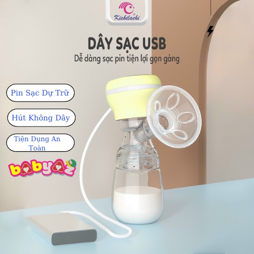 Máy Hút Sữa Điện Kichi Plus Mẫu Mới Không Dây (1 DỤNG CỤ HÚT SỮA) Hút Êm, Không Đau, Giảm Tiếng Ồn.công Nghệ Nhật Bản