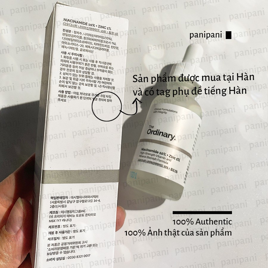 [SẴN] Tinh Chất The Ordinary Niacinamide 10% + Zinc 1%