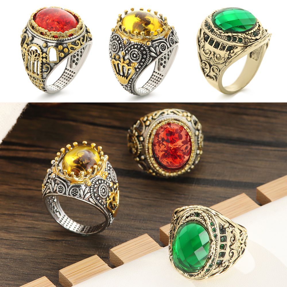 Nhẫn đeo tay đính đá zircon phong cách thời trang vintage cho nam nữ
