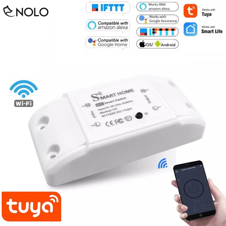 Cầu Dao Công Tắc CP 10A SmartHome Kết Nối Không Dây WIFI Qua Ứng Dụng SmartLife Hoặc Tuya Của IOS Và Android