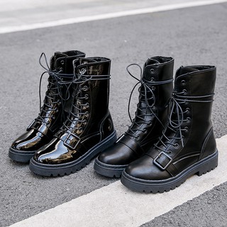 [ SẴN ĐEN LỲ S37,38,40] Giày bốt da cao cổ siêu chất