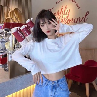 Áo croptop from rộng tay dài